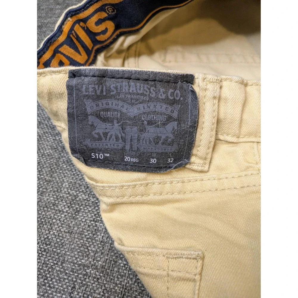 LEVI'S 510 SKINNY JEANS MEN'S 30x32 KHAKI TAN STRETCH DENIM SLIM CASUAL PANTS